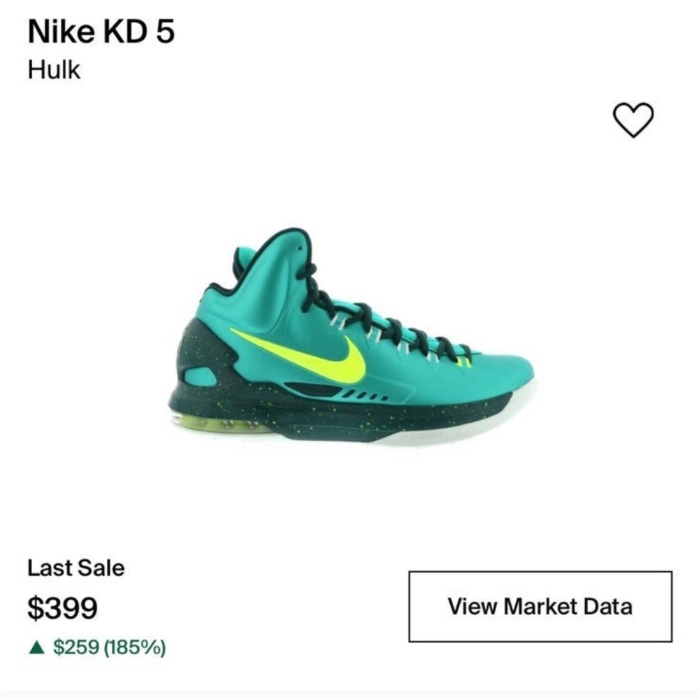 Nike Zoom KD 5 Hulk Atomic
Teal 554641-300 2012
Basketball Shoes US Size 5.5Y